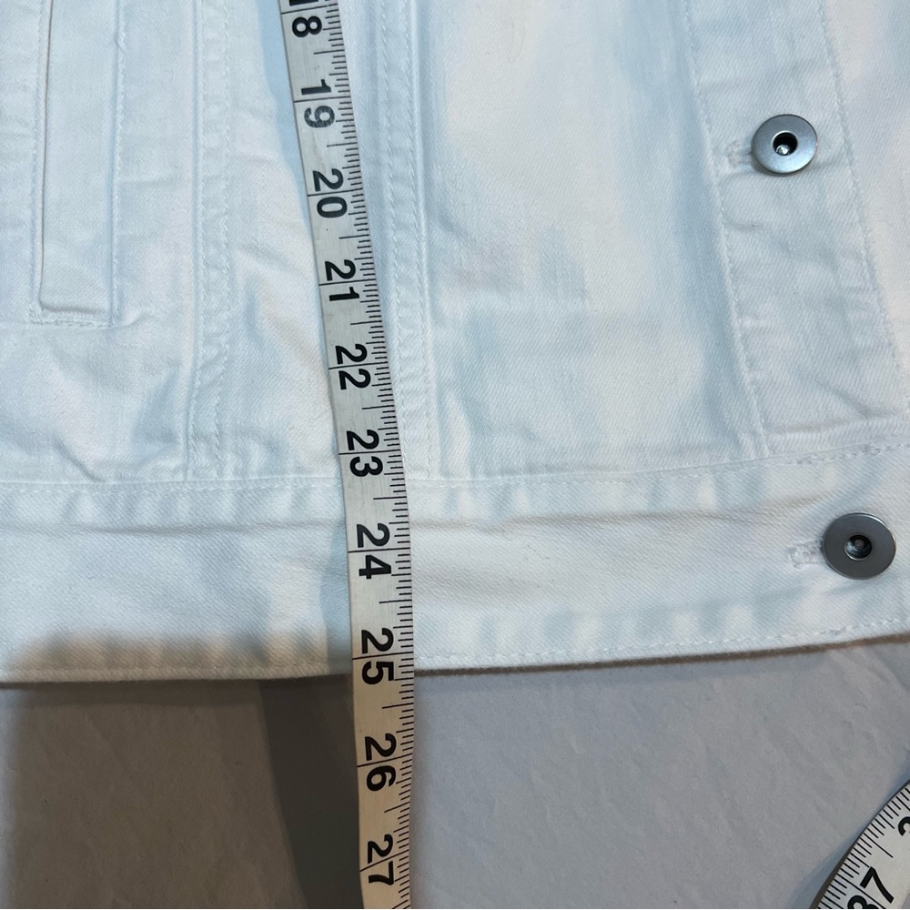 J. Jill White Denim Trucker Jacket - Plus Size 2X - NEW WITH TAGS Stretch - Picture 7 of 8
